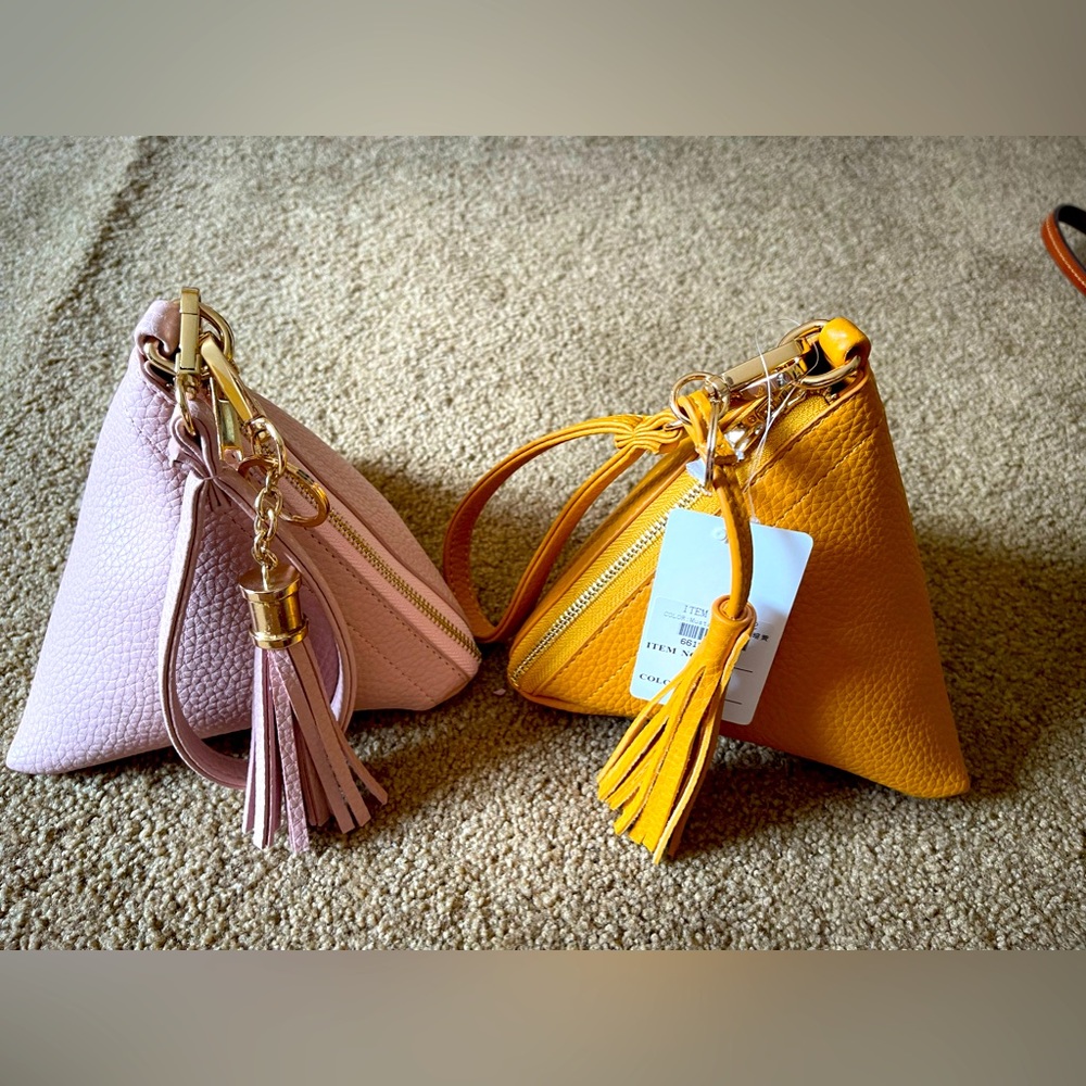 TWO brand new triangle shaped bags.